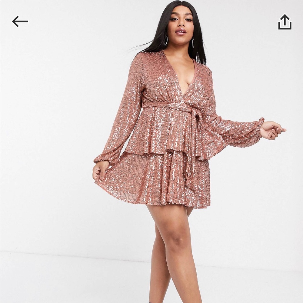 Asos curve sequin layered mini dress
